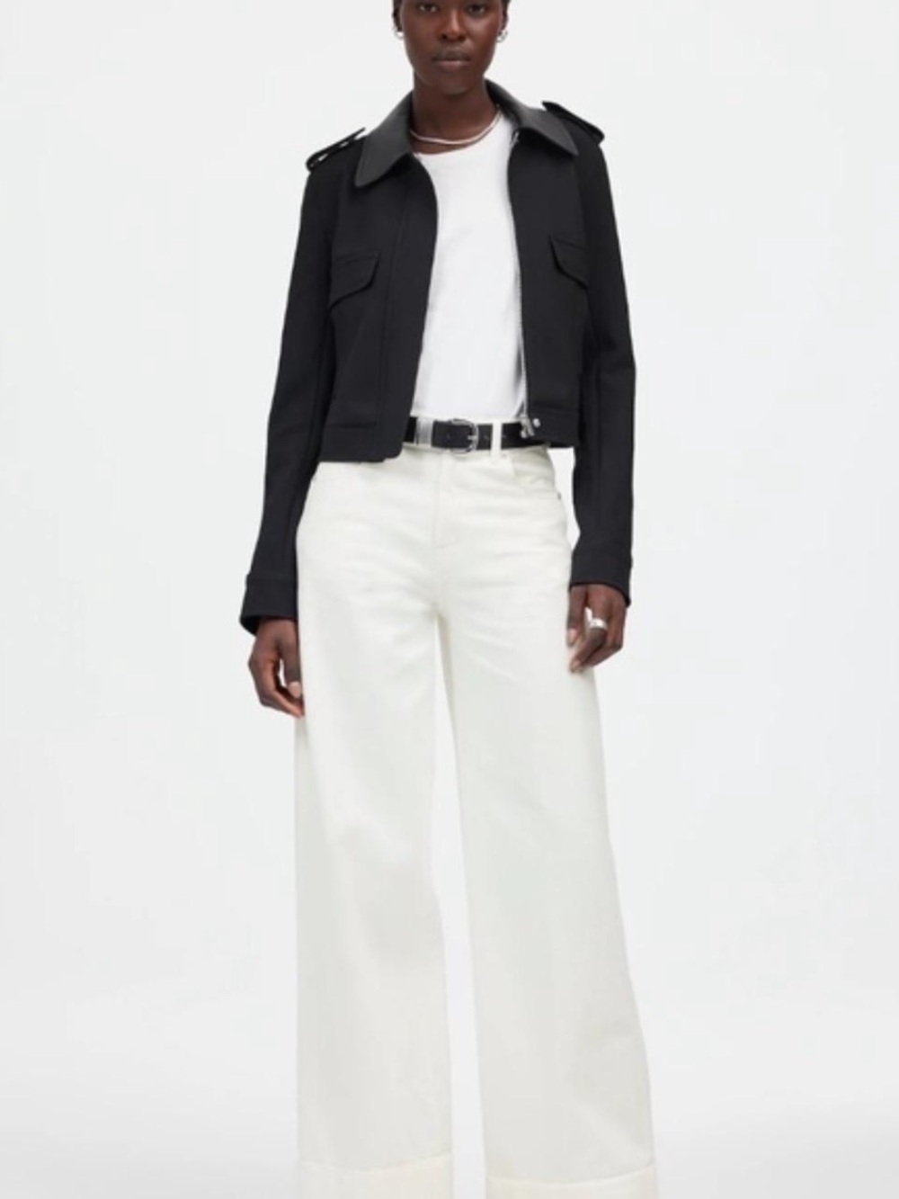 NWT Madewell White Cotton Super Wide-Leg Jeans Sz 31, perfect for summer!